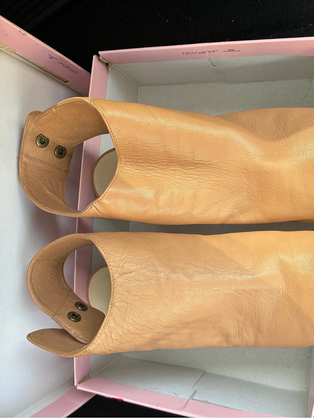 Crown Vintage Tan Over-the-Knee Peep-Toe Boots